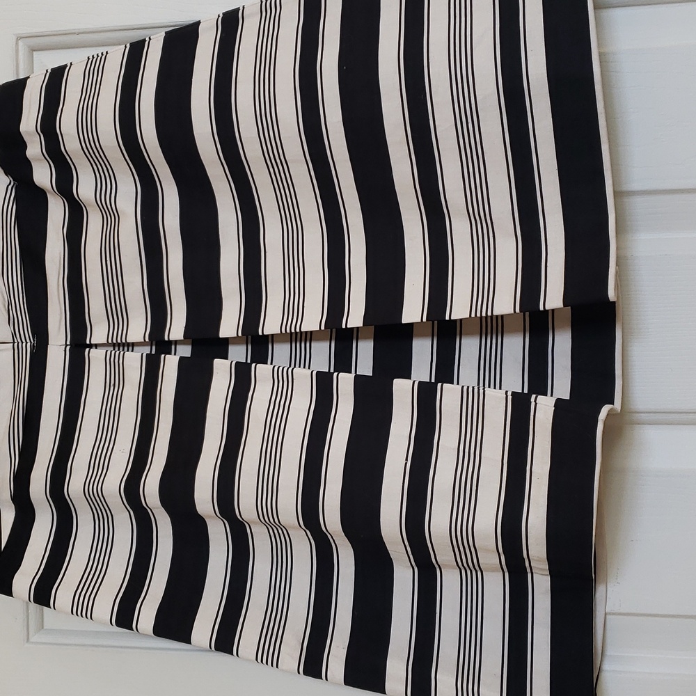 Vintage Valerie Bertinelli Striped A-Line Skirt Pleated Black Off-White Size 10 - Picture 7 of 9
